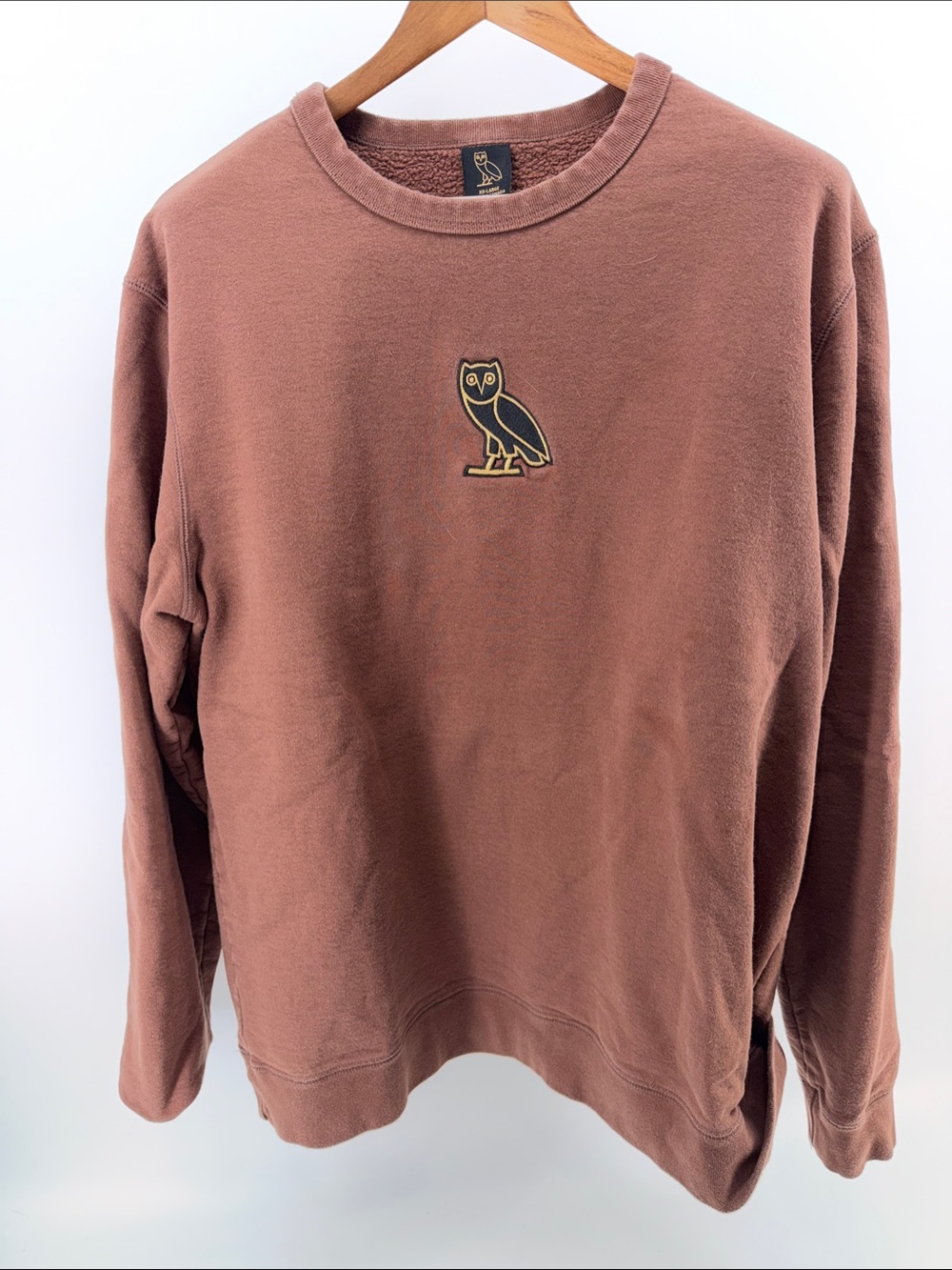 OVO Men's Crewneck Sweatshirt in Dusty Rose Brown